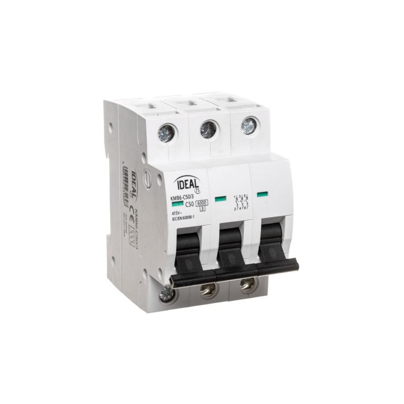 Wyłącznik nadprądowy 3P C 50A 6kA AC KMB6-C50/3 VDE 23169